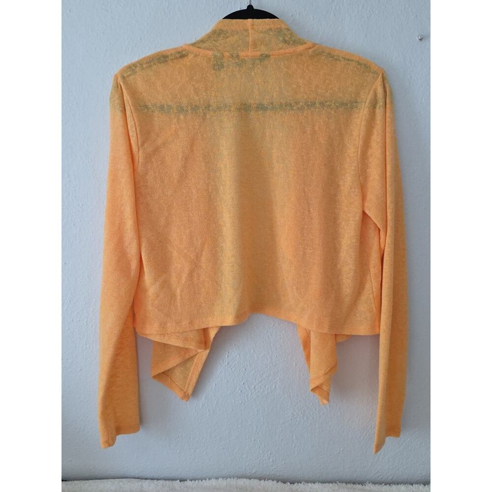 G By Giuliana Women's Sweater Yellow Orange Heathered Long Sleeve Open Front M - Picture 4 of 8